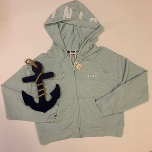 PINK Victoria's Secret Tops - PINK Light Blue Zip up Hoodie PINK Victoria's Secret Tops - PINK Light Blue Zip up Hoodie